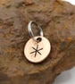 Recycled Round Copper Strength Bindrune Keyring Charm, Bag Charm. - Image 2