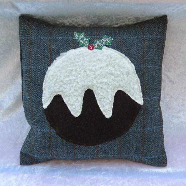 Christmas Cushion, festive cushion, wool cushion, with feather pad, 12.6 inches