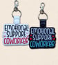 Emotional Support Coworker Keyring - Funny Embroidered Work Gift