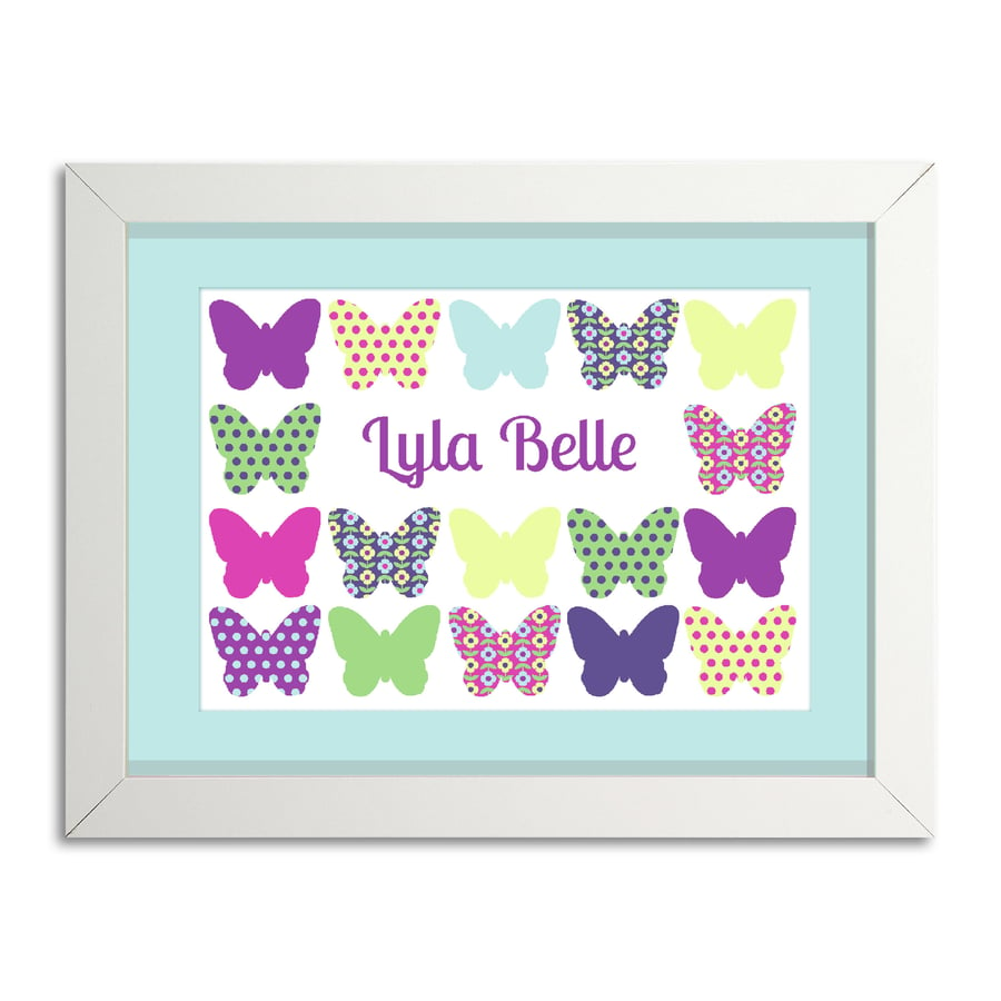 Girls Butterfly Personalised Name Picture