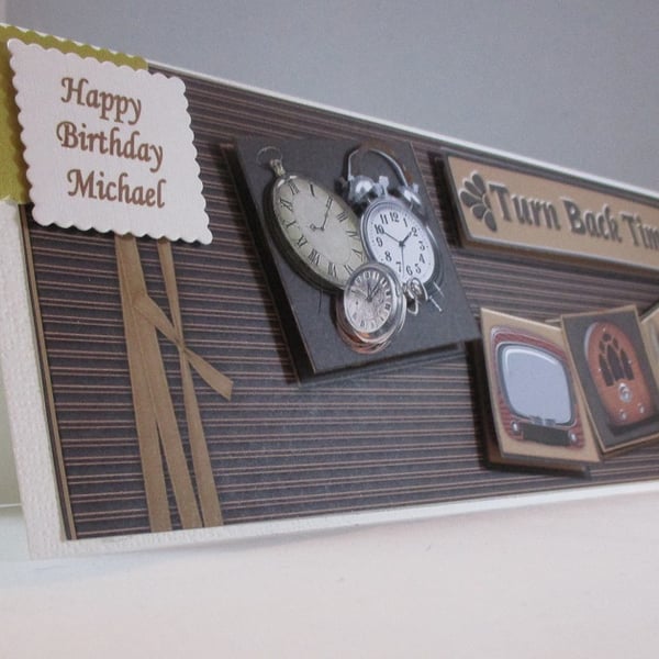 Handmade Old Relics,TV,Radio,Telephone,Gramaphone, Clocks Birthday Card