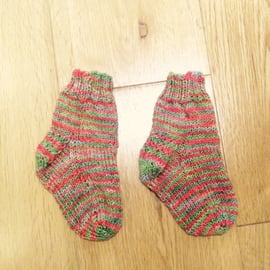 Orange Green Red Striped Baby Socks