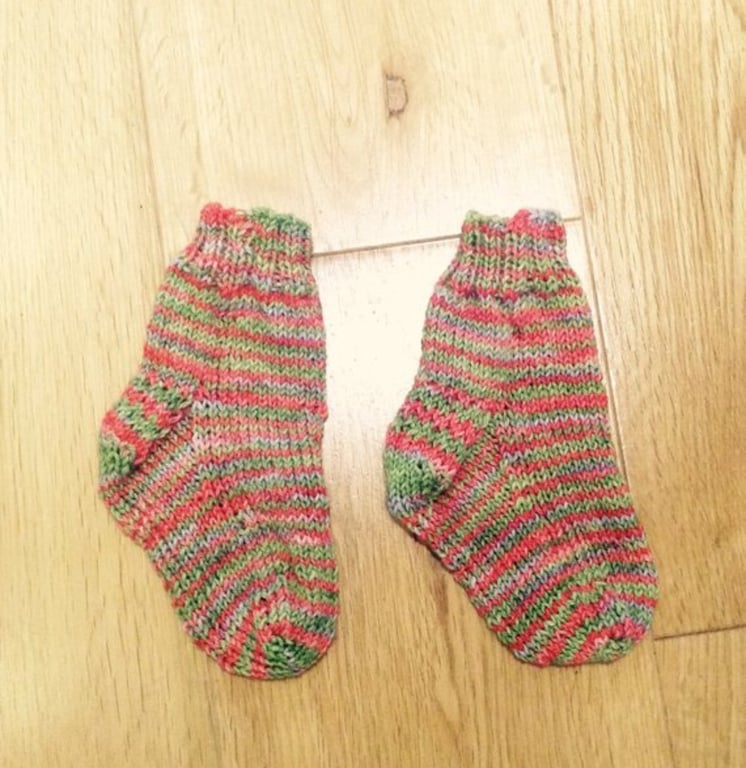Orange Green Red Striped Baby Socks