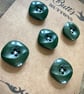 5 Vintage Chunky Olive Green Buttons - 22mm - Image 2