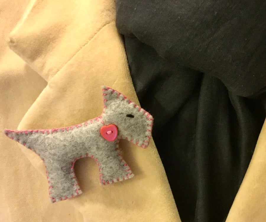 Felt Terrier Brooch Seconds Sunday