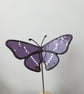 Purple Emporer Hand Crafted Stained Glass Plant Stake Beautiful gift - Image 6