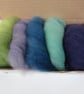 Natural Dye Mixed Aqua Shetland Wool Felting Pack - Image 1