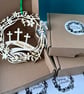 Personalised double-layered wooden spring wreath (crosses) - Image 2