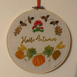 Autumn embroidery hoop