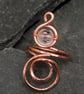 Quartz copper ring ,Statement Copper ring ,hammered and textured copper wire  - Image 4