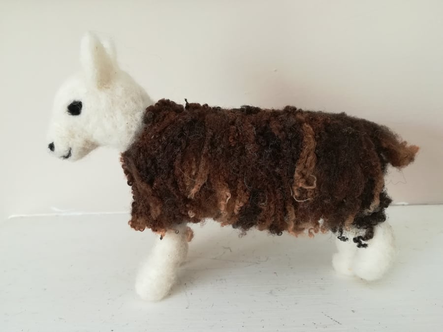 Herdwick Sheep, needle felted wool, model 