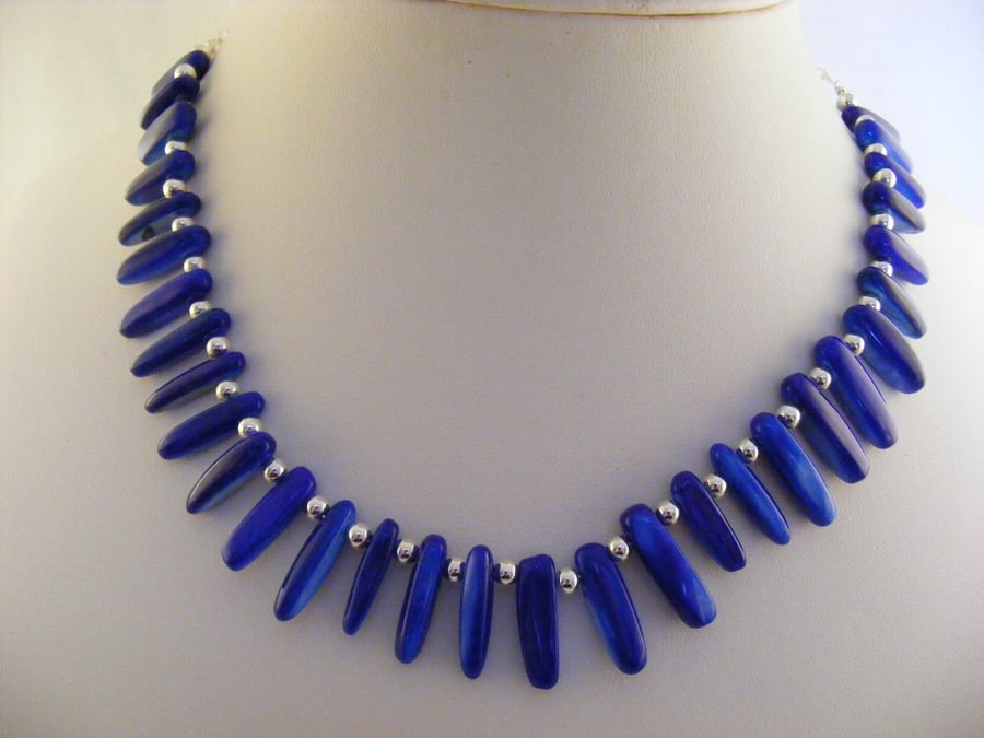 Royal Blue Shell Necklace