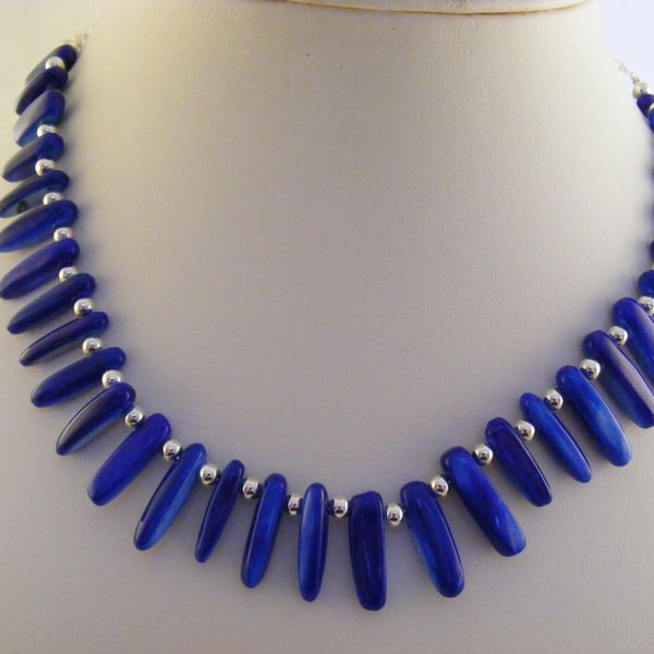 Royal Blue Shell Necklace
