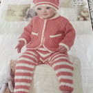 Babies outfit PDF knitting pattern king Cole 4555 DK