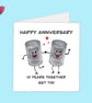 Tin anniversary card, happy tenth anniversary card with 2 tins - Image 4