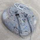 Sterling silver jellyfish earrings dark black DE3