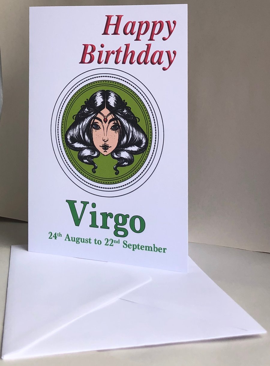 Virgo - The Virgin ( 24th August - 22nd September) - 5x7" Birthday or Plain card