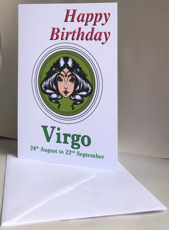 Virgo - The Virgin ( 24th August - 22nd September) - 5x7" Birthday or Plain card