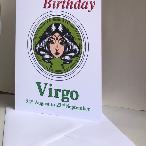 Virgo - The Virgin ( 24th August - 22nd September) - 5x7" Birthday or Plain card