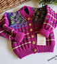 Designer Hand Knitted Baby Girl's Cardigan  9-18 months size - Image 5