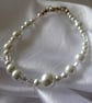 Handmade Snow and Ice Bracelet with faux pearls and AB crystals Summer Seconds   - Image 3