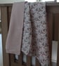 Handmade Lightweight Pink Baby Shawl, Reversible Fox & Deer Design - Image 5