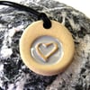 Friendship Silver Heart Ceramic Necklace