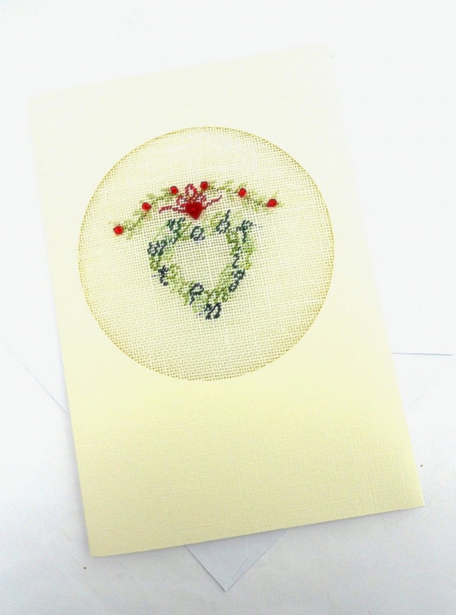 An Alphabet Petit Point Christmas Card