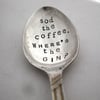 Coffee Lover's Gin Spoon, Gin Lover's Coffee Spoon, Handstamped Spoon