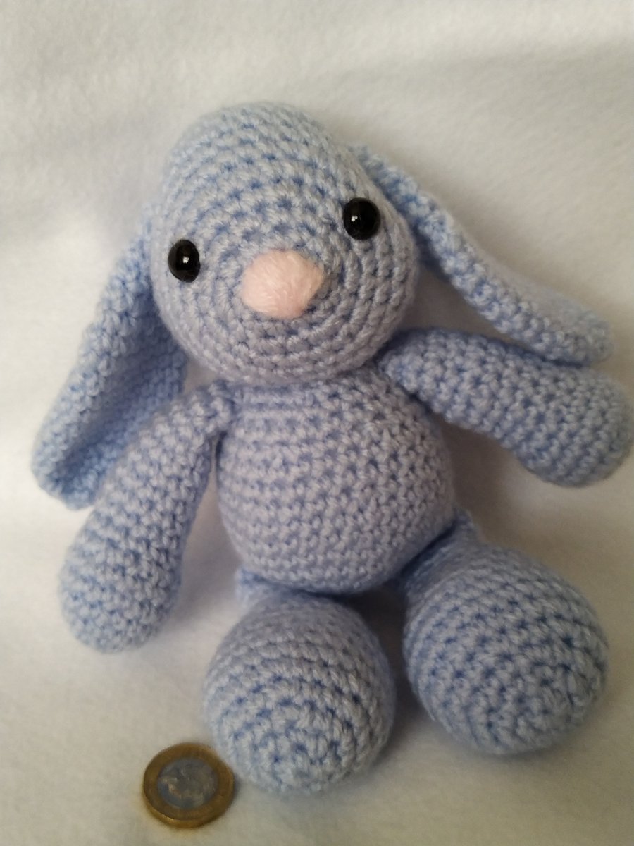 Baby blue medium amigurami bunny
