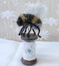 Bobbinbee - Knitted Bee on a vintage wooden bobbin