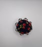 Pair of Vintage Upcycled Glass Pin Cushions - Floral Candle Holder Duo - Image 3