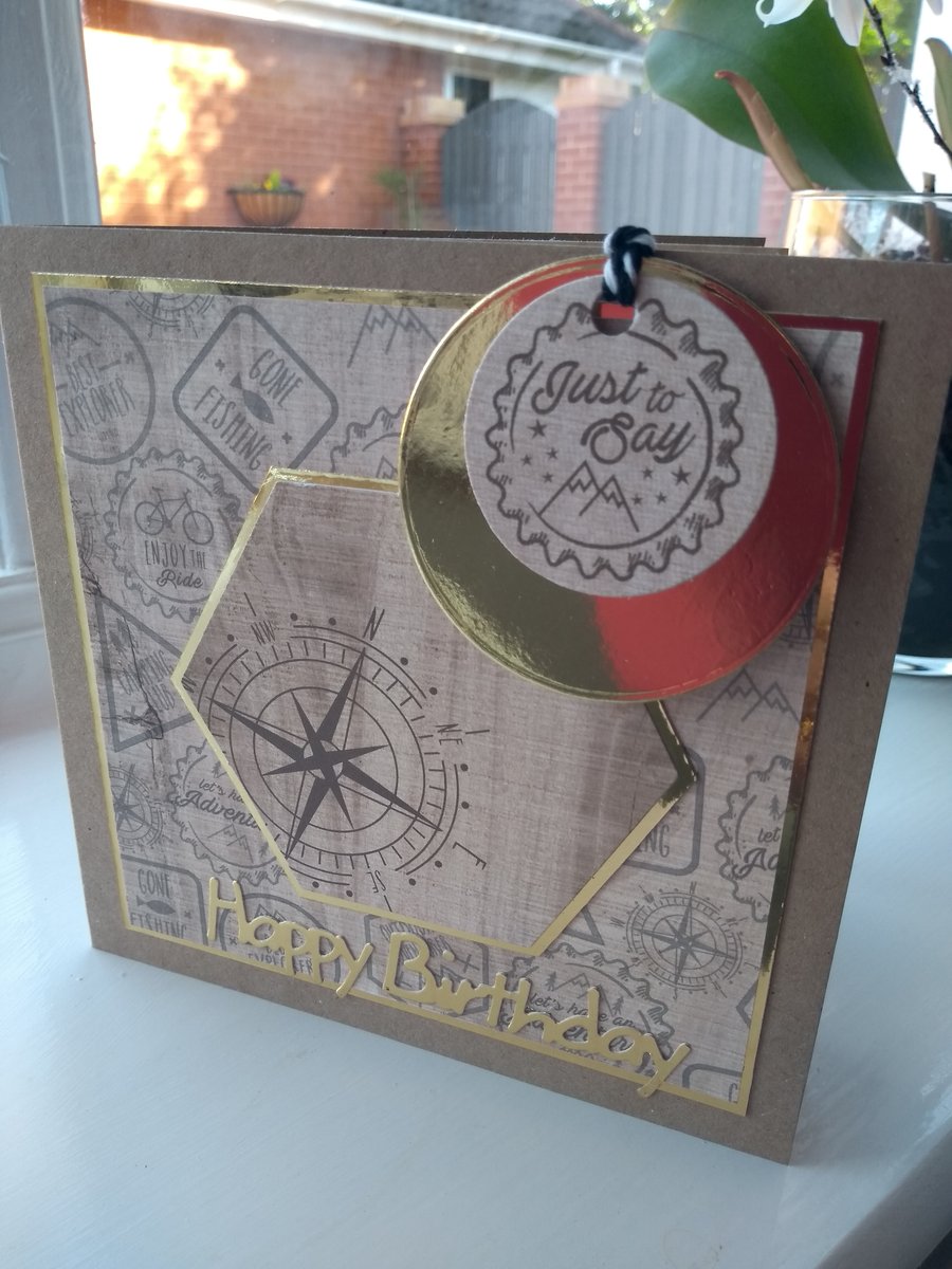 Compass points birthday card