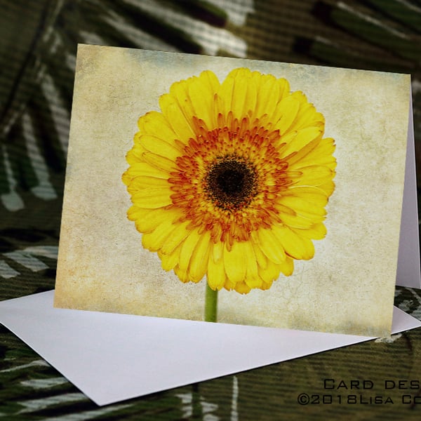 Exclusive Handmade Vintage Look Sunflower Greetings Cards on Archive Photo Paper