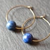 Bronze Plated Lapis Lazuli Hoops beige brown