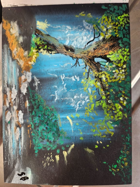 The wisp A6 - oil pastel original 