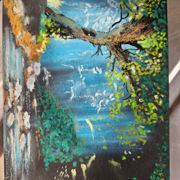 The wisp A6 - oil pastel original 