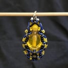 Yellow Glass Double Sided Pendant