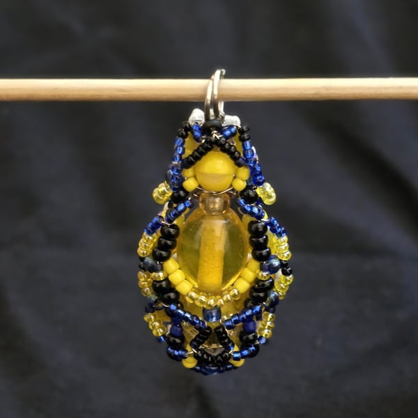 Yellow Glass Double Sided Pendant