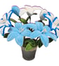 Everlasting Blue Lily Pot - Handmade Chenille Stem Flower Bouquet - Image 1