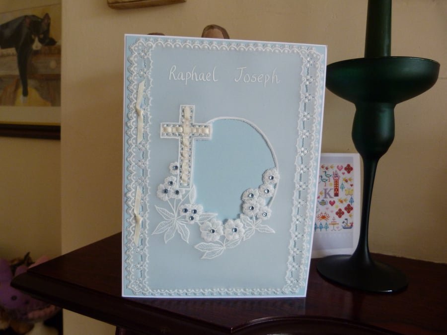 Beautiful Parchment Christening Card