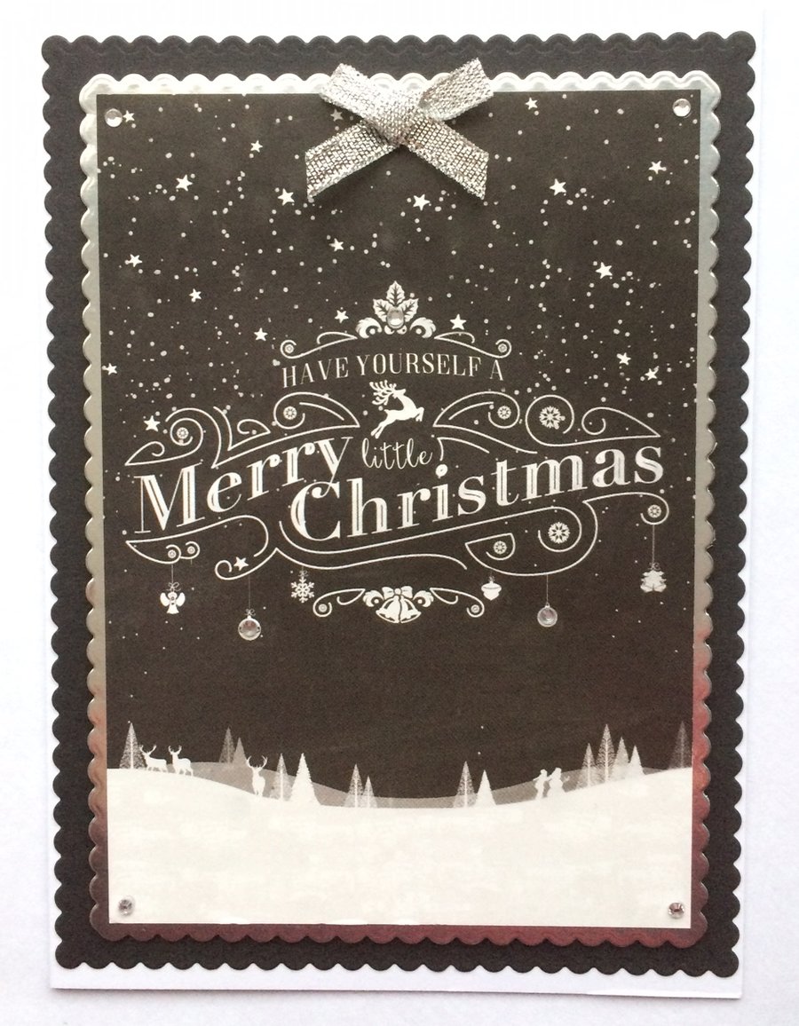 Handmade Christmas Card Vintage Have Yourself a Merry Little Christmas