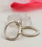 Sterling Silver Organic Circle Stud Earrings - Molten Textured Minimalist Studs - Image 5