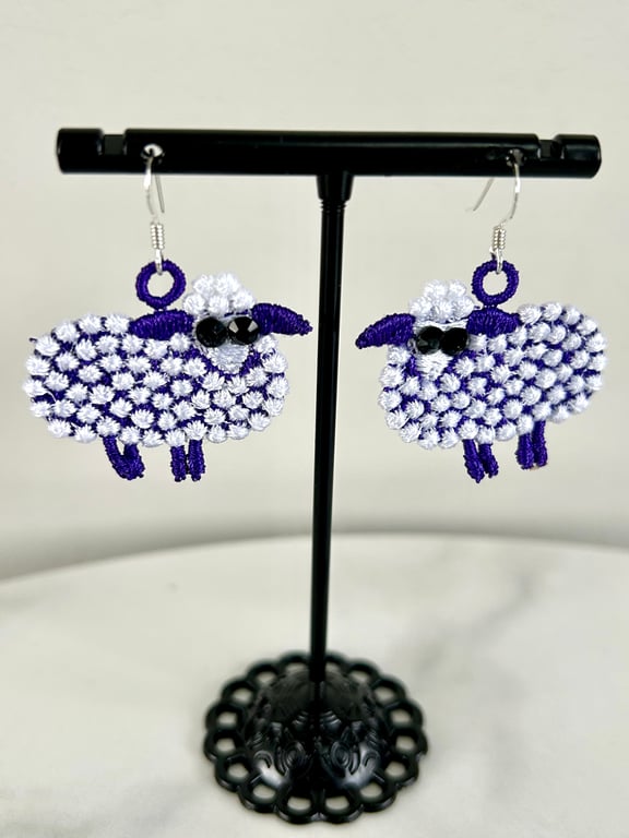 Sheep Earrings (sterling silver hooks)