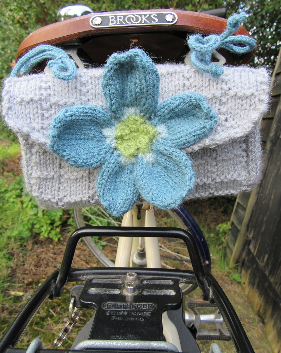 SALE. Saddle tool bag - silver pewter grey