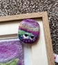 Needle felt picture and matching brooche moorland scene with sheep and heather  - Image 7