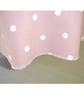 Round Tablecloth 48" Pink and White Polka Dot - Image 3