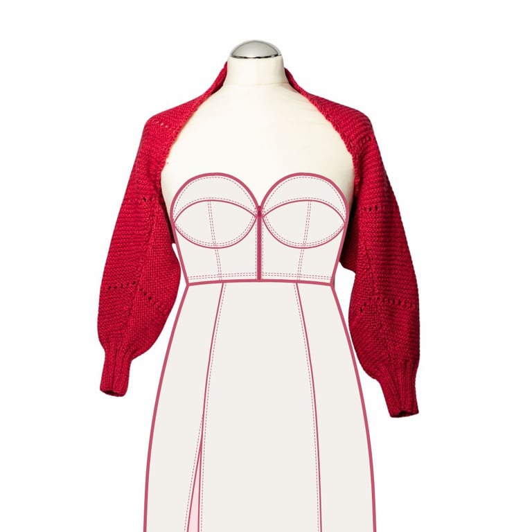 Red alpaca bolero. Women's woollen shrug. Winter wedding. Christmas.