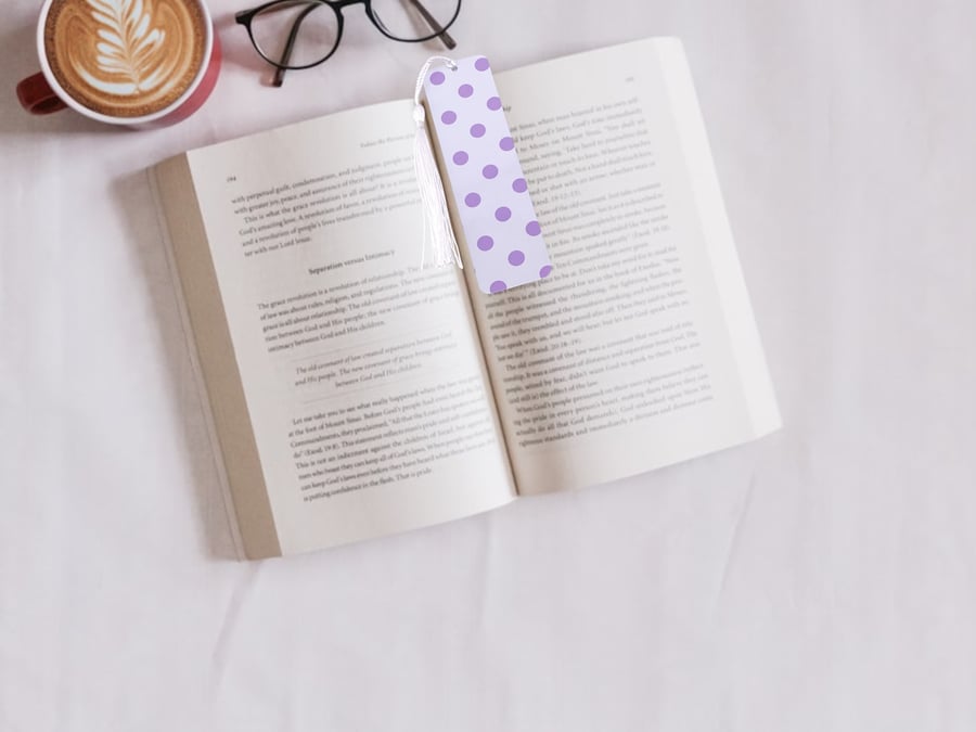 Purple Dotty Metal Bookmark