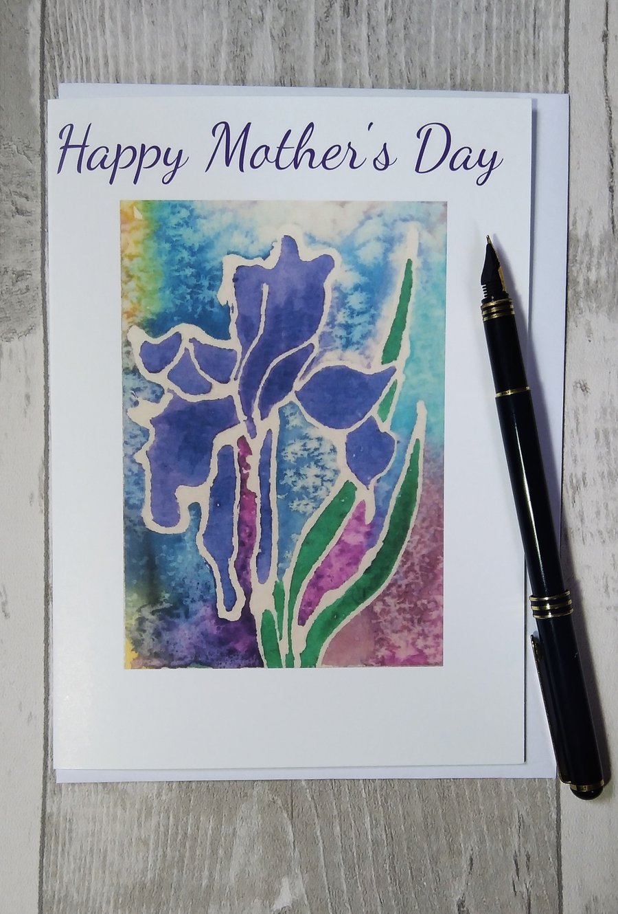 Iris Mother's Day card. Happy Mother's Day card. Mum card.